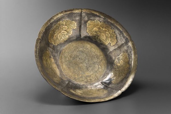 Parcel gilt silver lobed bowl